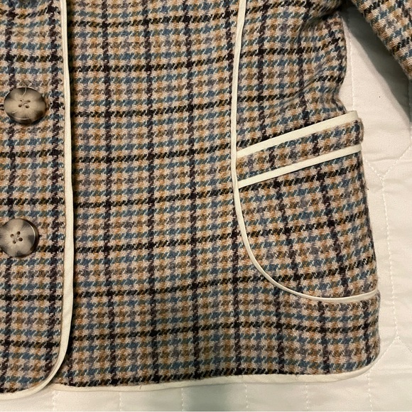Vintage Juicy Couture 100% Wool Plaid Blazer Jacket - Picture 5 of 11
